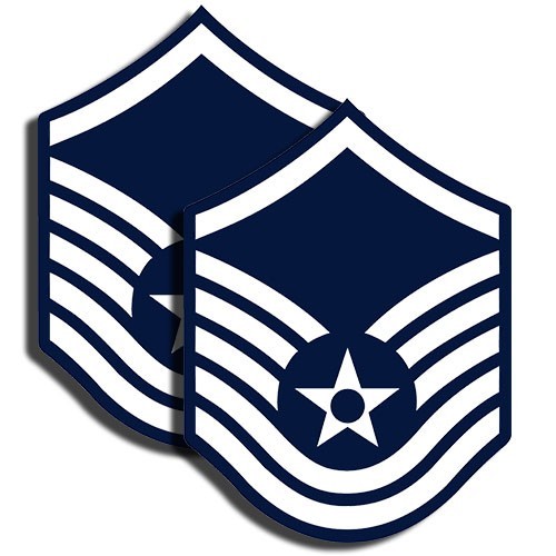 AIR FORCE Rank Master Sergeant Sticker Military Decal 2 Pack 3" tall - Picture 1 of 1