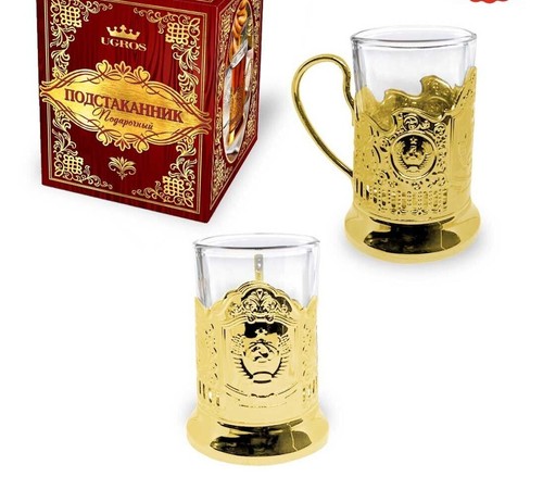 Teeglashalter mit Glas Tee Glashalter Geschenkidee Подстаканник 200 ml UDSSR - Bild 5 von 7