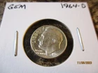 1964-D ROOSEVELT SILVER DIME GEM BB