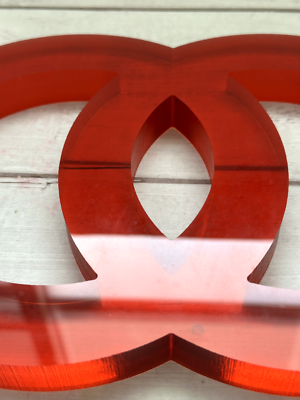 CHANEL LOGO Coco Mark Store Display Chanel Logo Red Rare | eBay