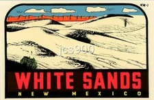 VINTAGE WHITE SANDS NEW MEXICO STATE SOUVENIR LINDGREN TURNER TRAVEL WATER DECAL