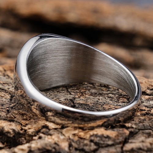 signet Rings For Men Stainless Steel Biker Rings For Men And Women 5-13 Size Sil - 第 20/24 張圖片