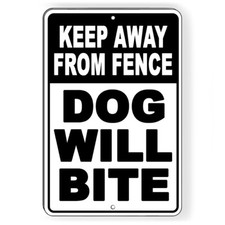 Sign Or Decal Beware Of Dog Will Bite Security Attack Guard Warning Protected