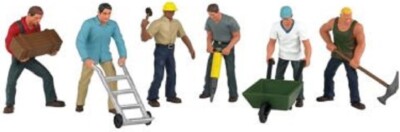 Spur 0 - Bachmann 6 Figuren Bauarbeiter -- 33155 NEU