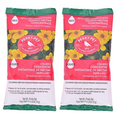 Perky-Pet Red Powder Hummingbird Instant Nectar Concentrate, 8oz (Pack of 2)