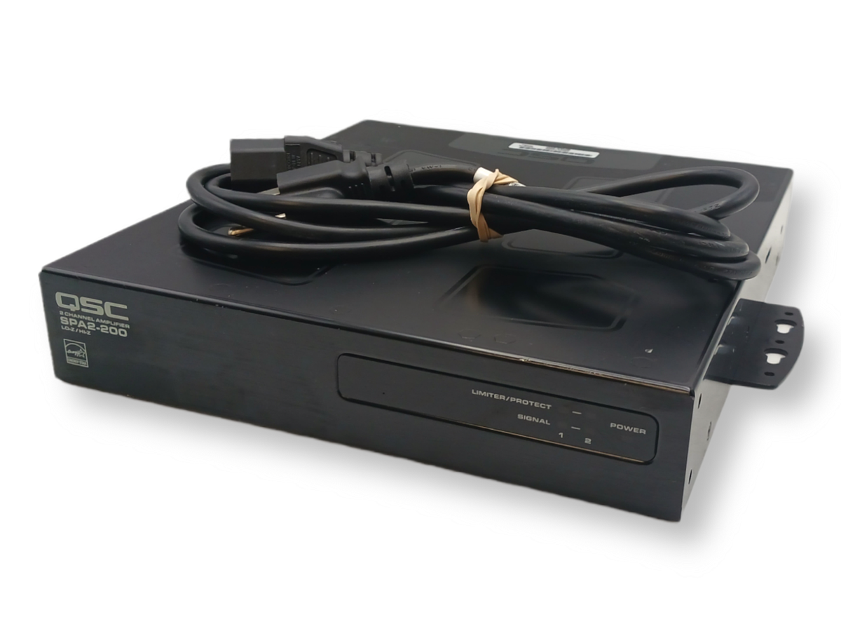 QSC SPA2-200 Two Channel Amplifier Lo-Z/HI-Z - TESTED w/ MOUNTS