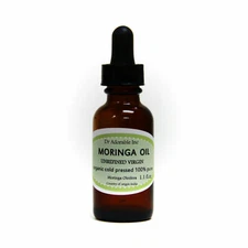 1 Oz with a Glass Dropper UNREFINED Premium Organic Moringa Oil Virgin Pure Skin