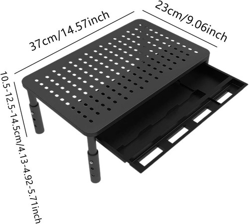 Height Adjustable Computer Monitor Stand Riser Laptop Printer TV Desktop Mount - Picture 9 of 12