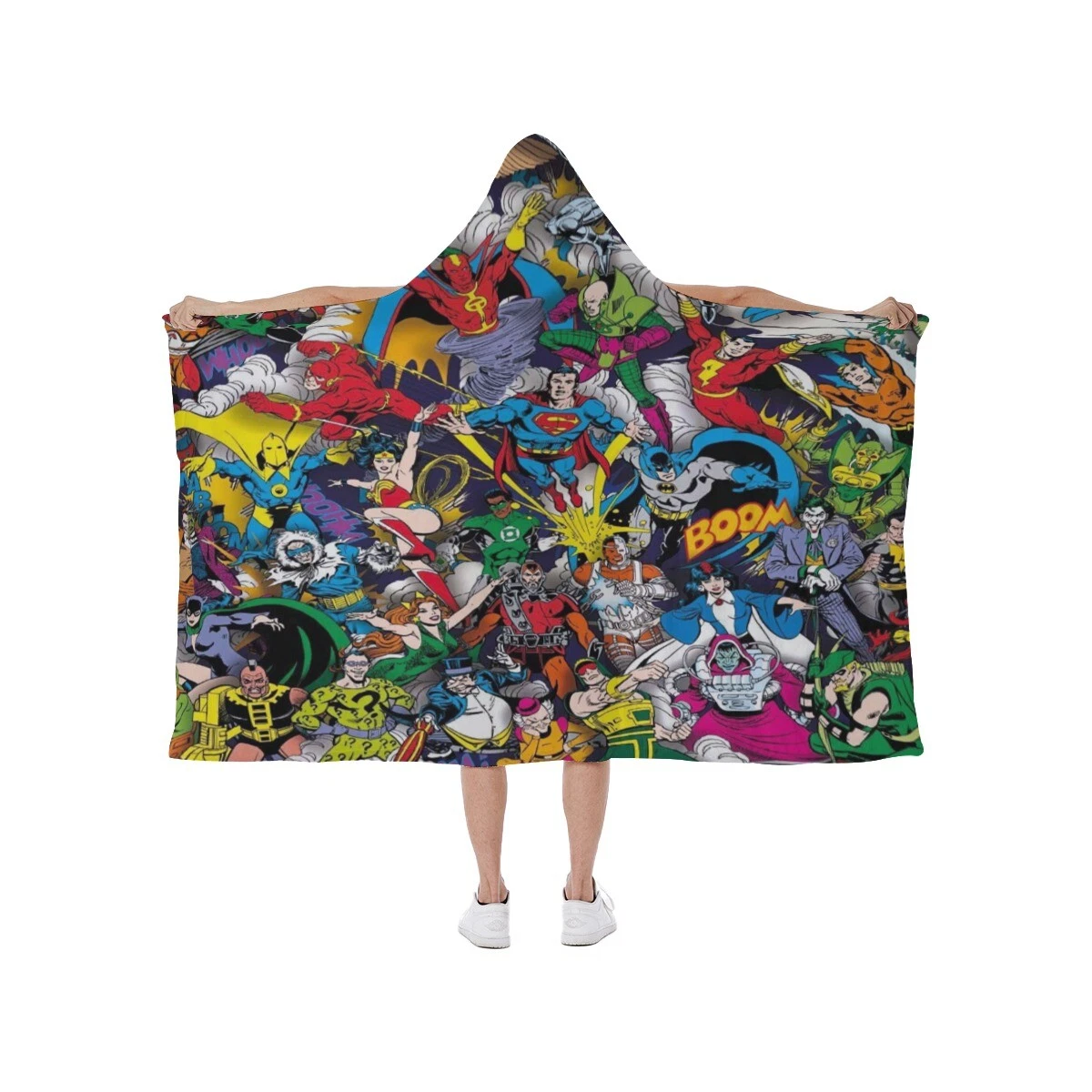 Rare! DC Comics Heroes Classic Print Hooded Blanket