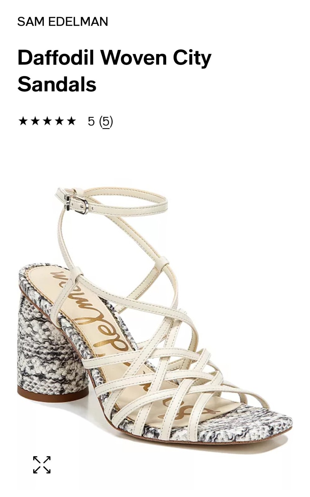 Sam Edelman Daffodil Ivory Python Strappy Sandals… - image 1