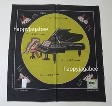 * Kapital Capital Fast Color Selvage Bandana " Piano Moon 4L " Black New