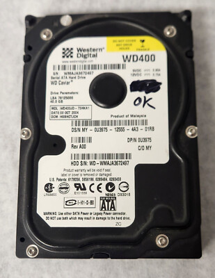 WD400JD Dell U3975 0U3975 40Gb 3.5 inch SATA Hard Disk Drive With with any Manuf
