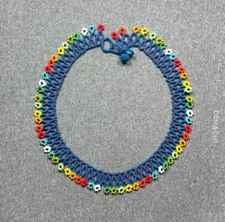 Embera Chami beaded choker by women of the Colombian indigenous tribe 5009