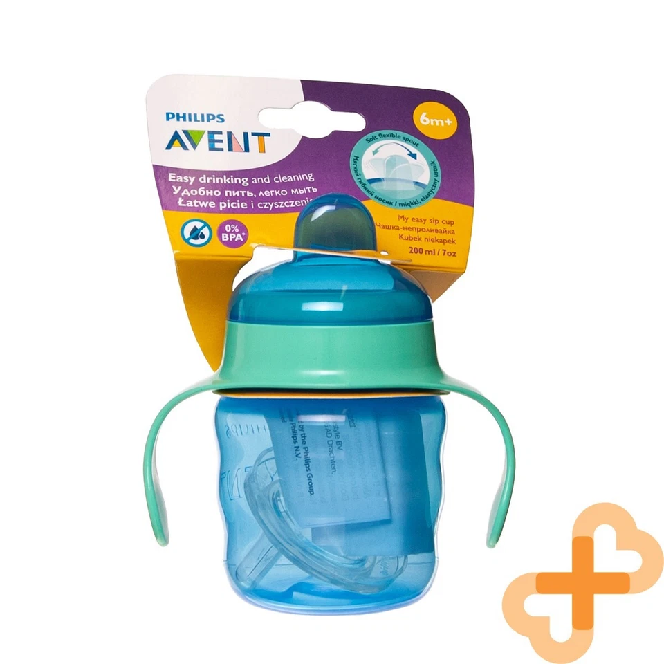 PHILIPS AVENT Auslaufsichere Tasse Mit Silikon Schnabel Und Henkel Blau 200 ml - Bild 3 von 4