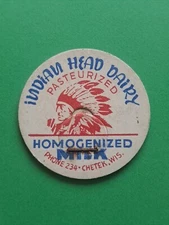 Indian Head Dairy Milk Cap Chetek WI