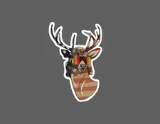 Deer Sticker USA Glasses Waterproof Animal Wildlife Nature Funny Gift NEW