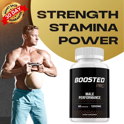 Boosted Pro Pills For Men Performance, Libido ED Support, Vitality, Energy BOOST