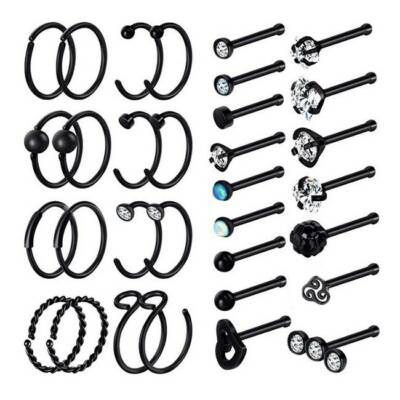 20G Surgical Steel Nose Hoop Rings Nose Screw Bone Studs Nose