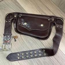 Genuine Leather Hip Bum Waist Bag 33 -36 Size S Never Worn Brown Festival Faire