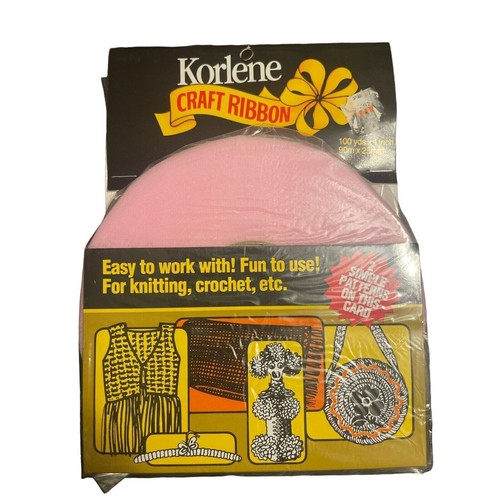 Korlene Craft Ribbon BabyPink 100 Yards x 1 inch New For Knit, Crochet, Thread  - Picture 1 of 3