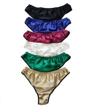 6 Pieces 100 Pure Silk Men's Thong Briefs Size L XL XXL 3XL 4XL