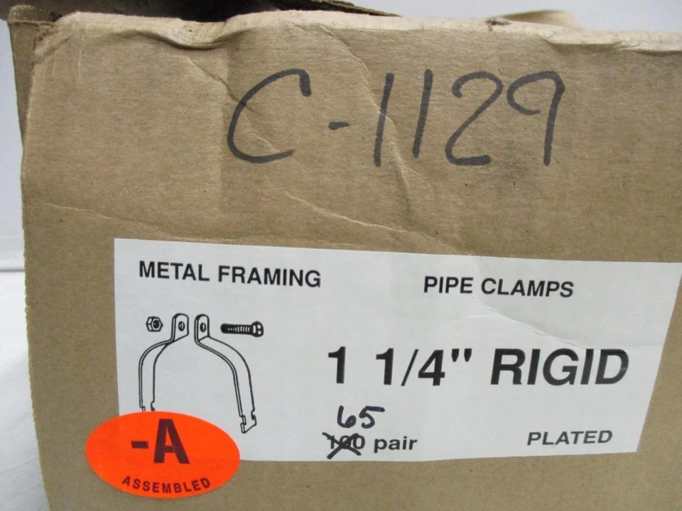 Abrazaderas de tubería de marco de metal enchapado rígido de 1-1/4" (lote de 65 pares) Foto 3 de 3