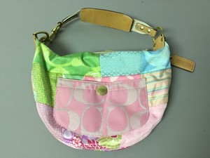 pink and green coach purse
