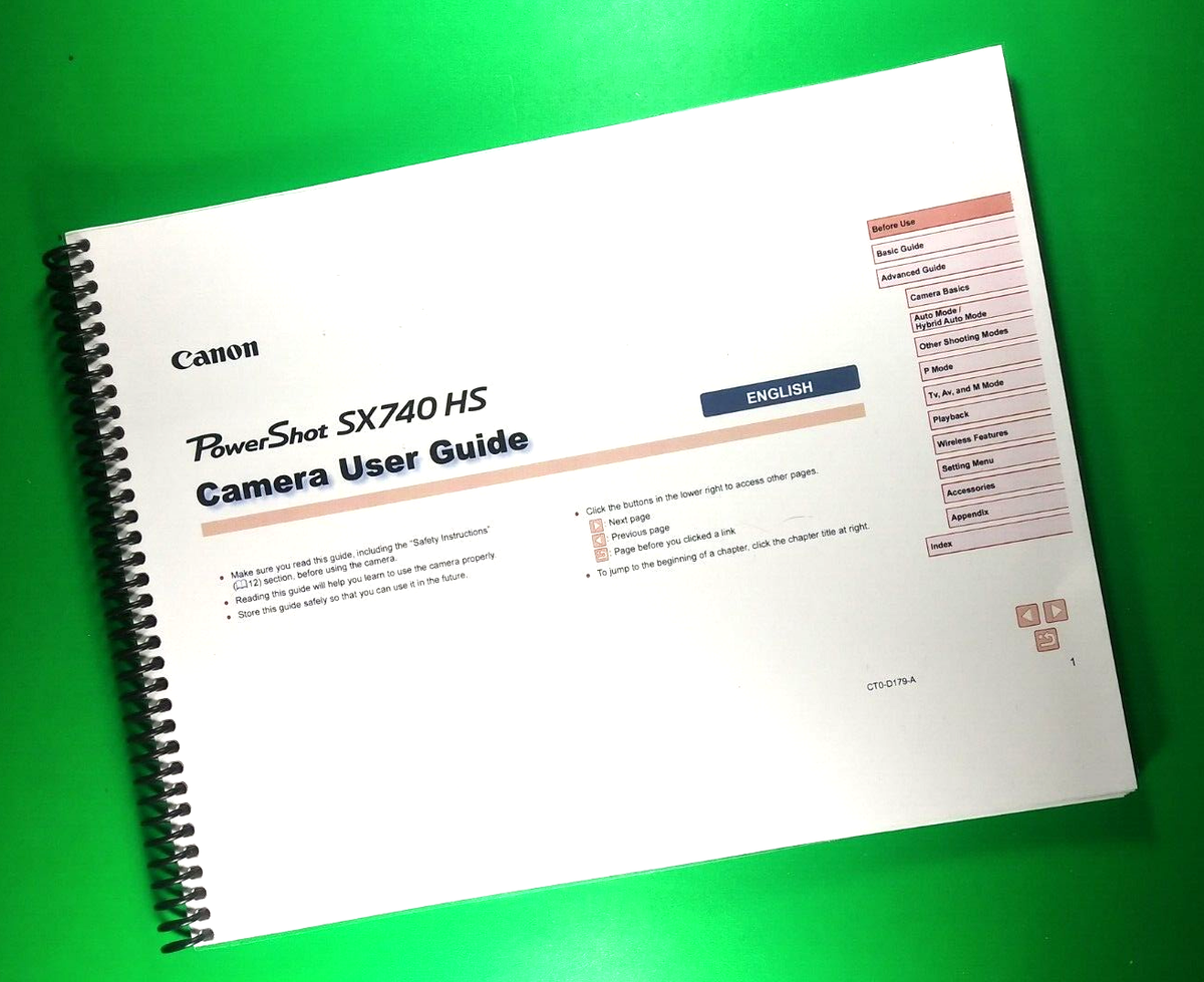 Owners Manual for Canon SX740 HS Power Shot Camera 130 Pgs W Owners Manual for Canon SX740 HS Power Shot Camera 130 Pgs W