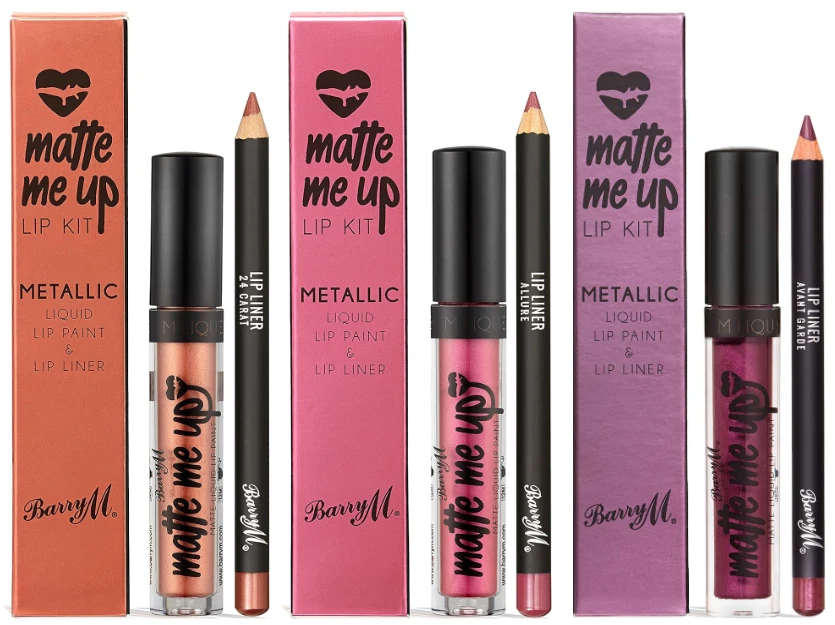 Barry M Matte Me Up METALLIC Lippenset - WÄHLEN SIE SCHATTEN - NEU verpackt