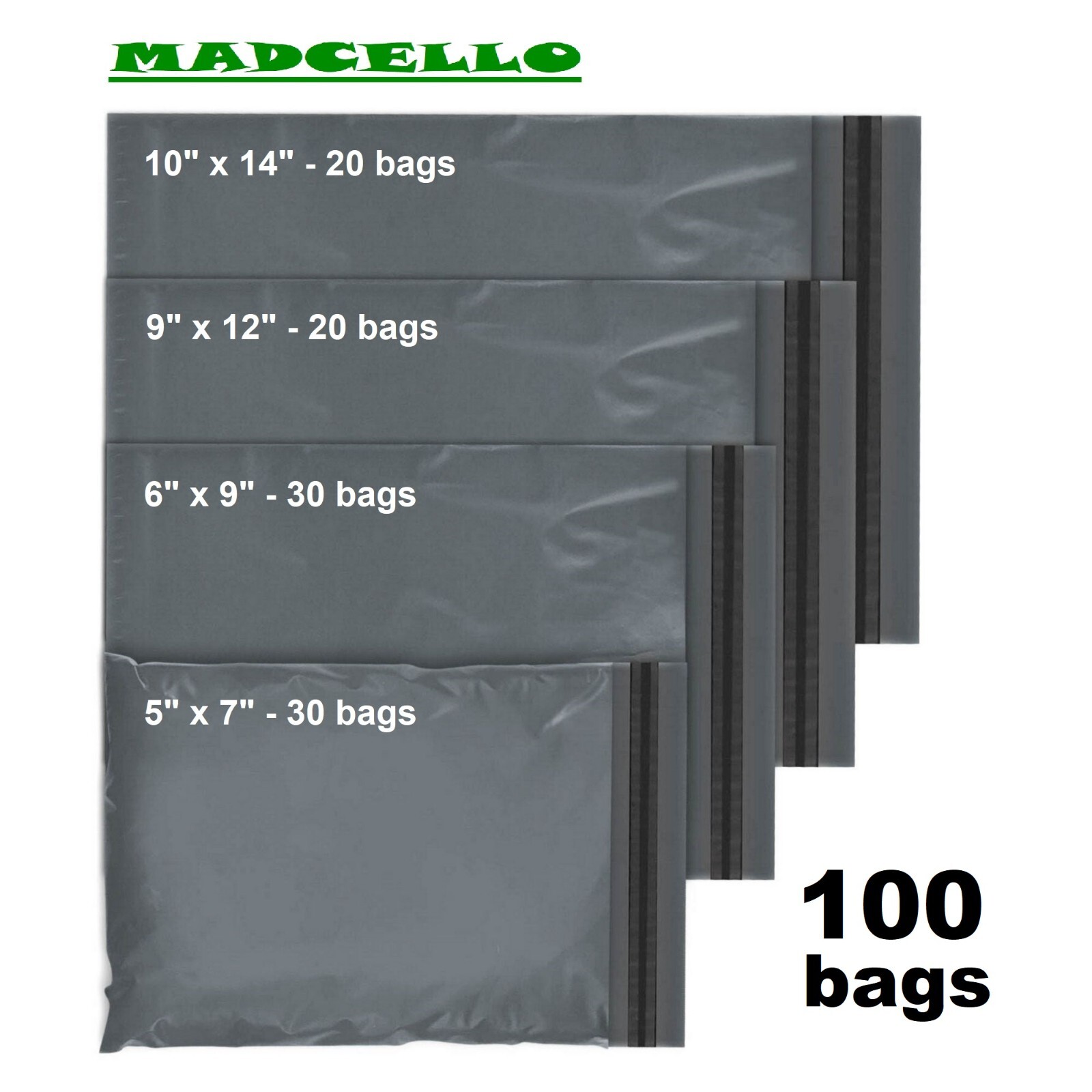 100 Mixed Sizes Postage Parcel Mailing Bags Packing Posting Packaging Postal Mix