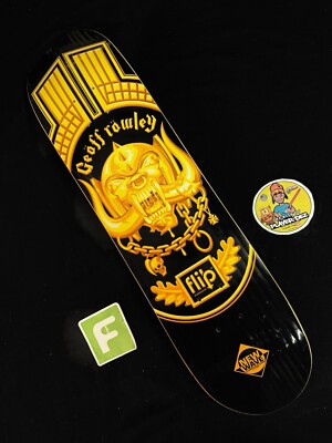 Planche De Skate Vintage Flip – Geoff Rowley Silver Skull – Fin 2000 – Old Stock