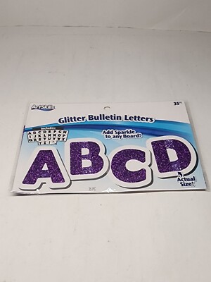 Artskills Purple Glitter Bulletin Letters 35 Count