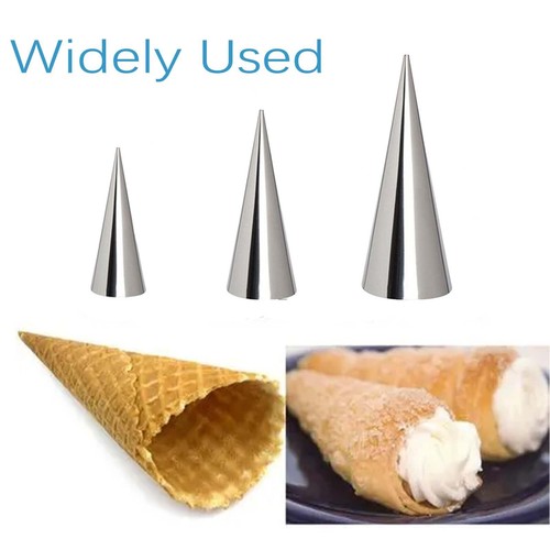 12 Pcs Cream Horn Molds 3 Sizes 3.5Inch/4.9Inch/5.4Inch Baking Cone Cream Hor... - Picture 5 of 6