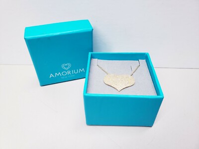Vergoldete Herz Halskette mit Diamanten