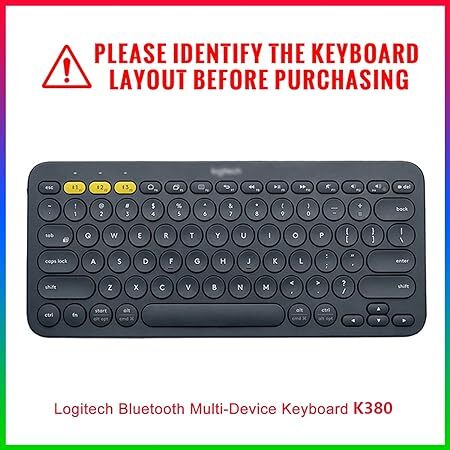 Silicone Keyboard Cover Compatible for Logitech K380 Multi-Device Bl Ultra Thin