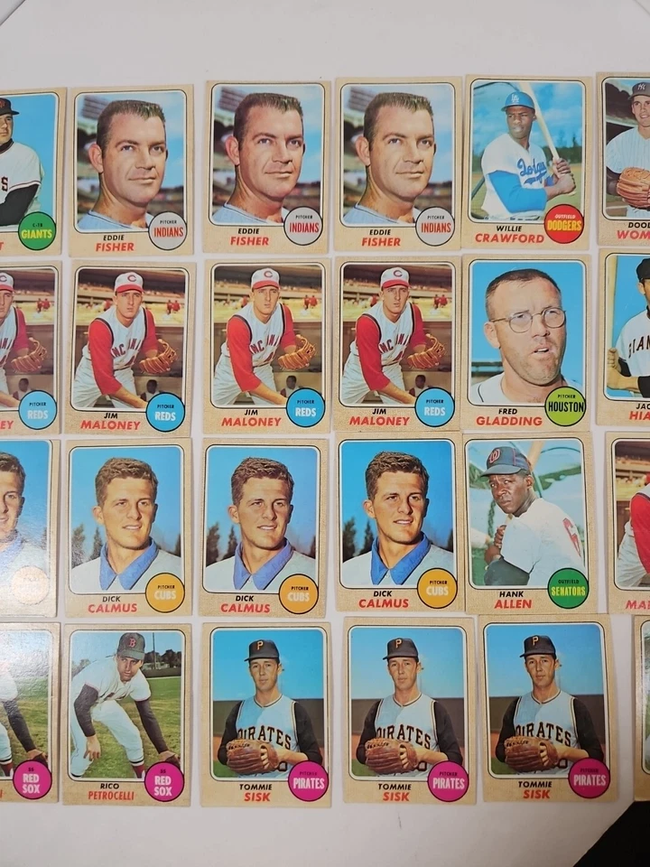 Lote de 24 tarjetas de béisbol 1968 Topps juego de cartas duplicados varios jugadores equipos MLB L2 Foto 4 de 4
