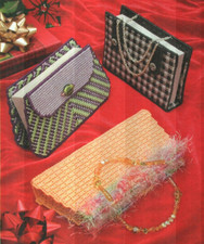 PURSE NOTEBOOK COVERS 3 DESIGNS PLASTIC CANVAS PATTERN INSTRUCTIONS