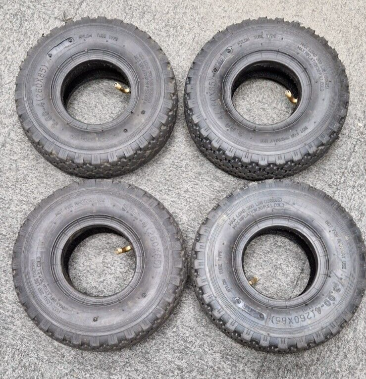 CLEARANCE 4 X 3.004 Tyre & Inner Tube 4 Ply Bent Valve Wheelbarrow