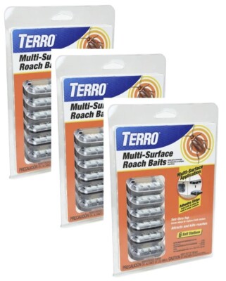 Terro T500 6 Count Multi Surface Roach Baits - Pack of 3