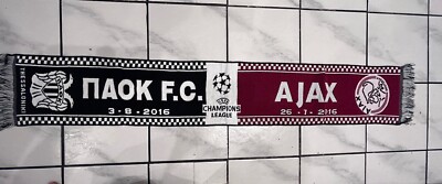Paok Ajax Amsterdam Thessaloniki Fanschal Spiel Schal Mit Datum Kaskol Souvenir