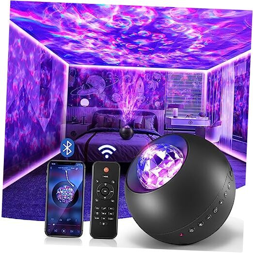 Galaxy Projector,White Noise Galaxy Light Projector,Bluetooth Music Kids Black