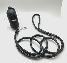Dog Leash-Walking Leash Strap Poop Waste Bag Holder, Leash Clip, 1 Roll Black