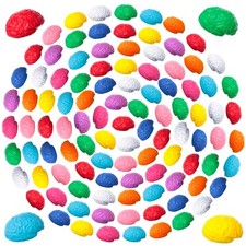 60 Pieces Mini Brain Stress Ball Halloween Brain Toy PU Hand Muscle Exercise ...
