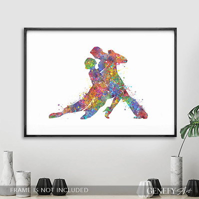 Paar tanzt Aquarell Kunstdruck - Salsa Tanz Kunstdruck - Geschenk für Tänzer
