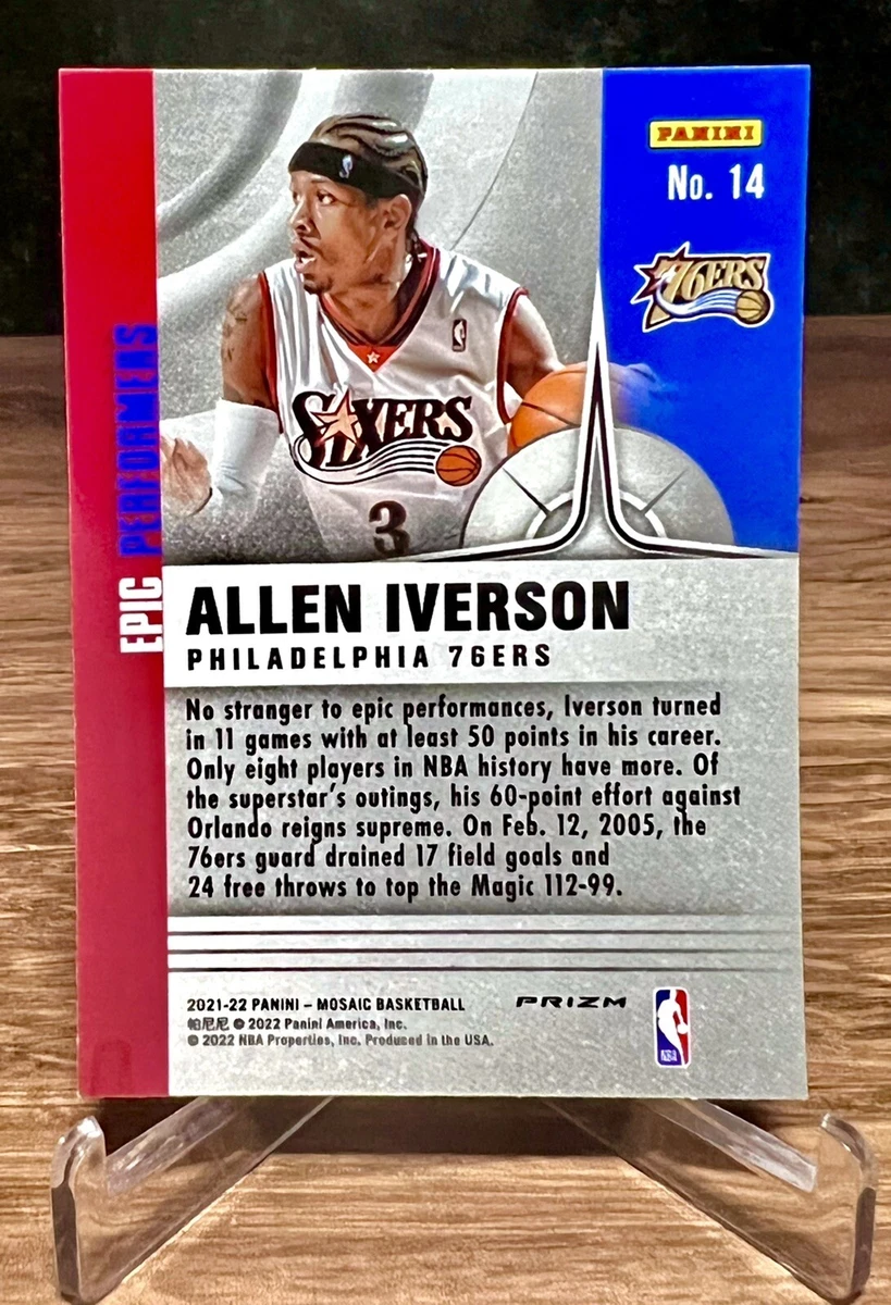 2021-22 Panini Mosaic Allen Iverson Epic Performers Mosaic Prizm Insert #14