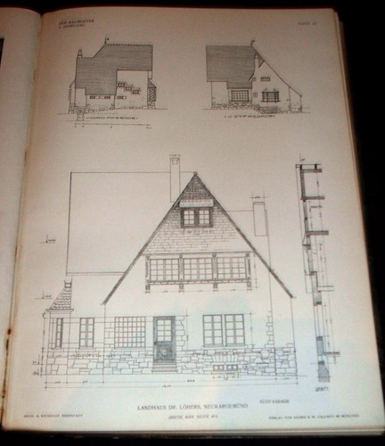 1907 Der Baumeister, German architecture Art Nouveau houses illustrated yearbook - Picture 6 of 12