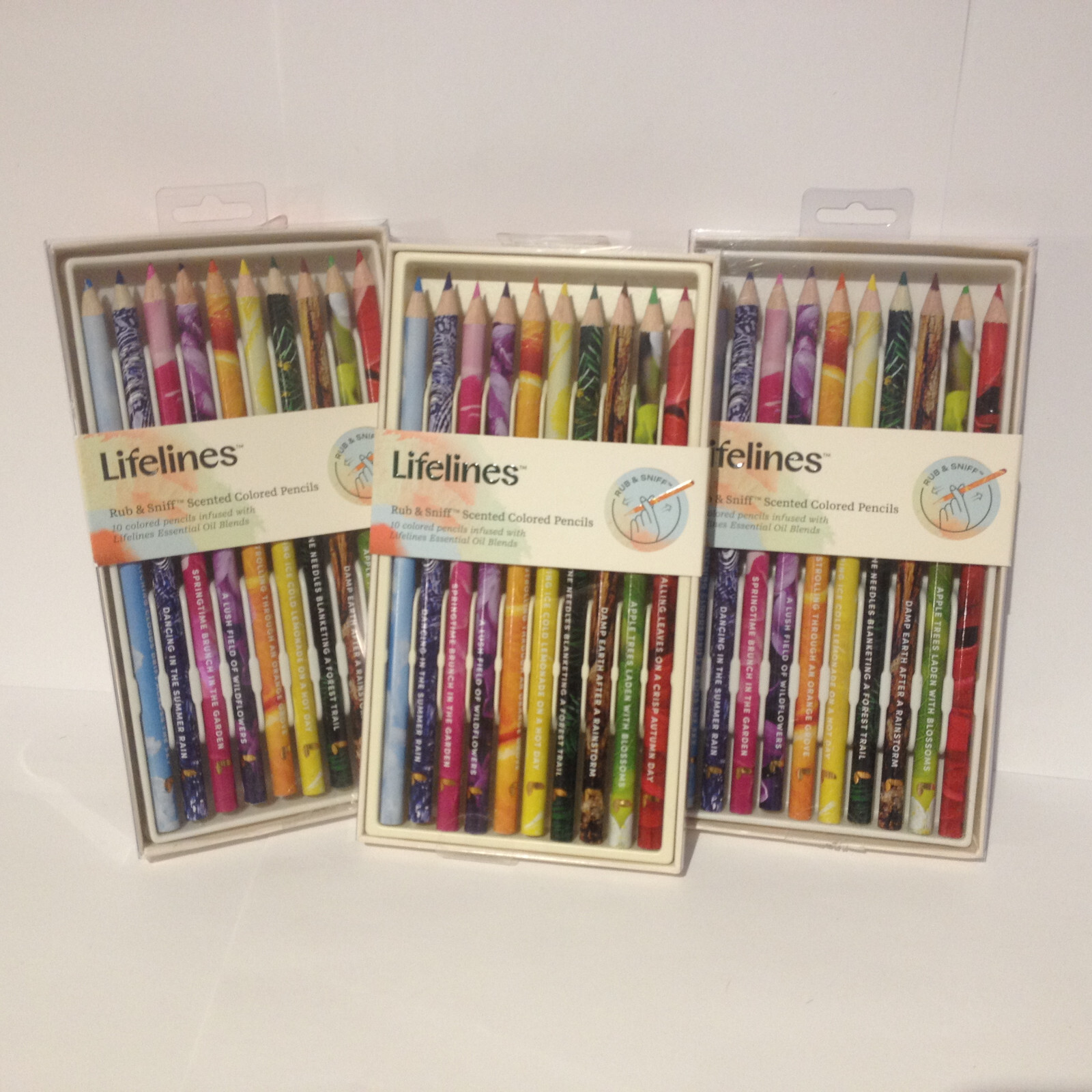 Lifelines Scented Colored Pencils with Essential Oils Melissa Bernstein Set of 3-image