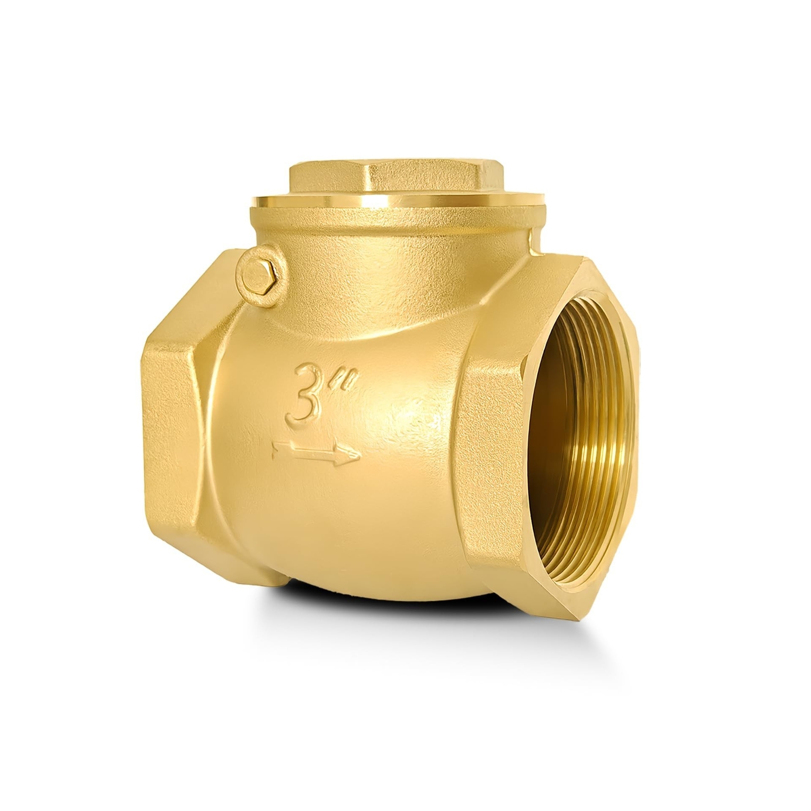 3" NPT Horizontal Check Valve, Brass Non Return Swing Check Valve to Prevent ...