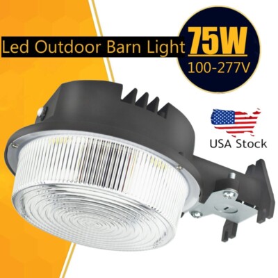 120-277V Outdoor LED Barn Light Dusk-to-Dawn Security Yard Lights with Photocell