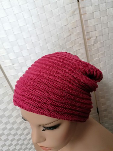 Mütze beere dunkelpink Neu Damen Herren Strickmütze beere dunkelpink Beanie - Picture 3 of 9